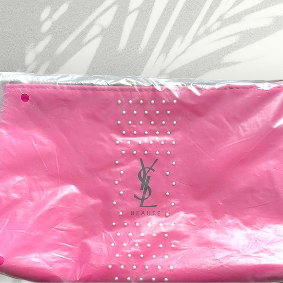 NEW YSL Fuchsia Studded Cosmetic Bag - Yves Saint Laurent - Luxury - Picture 6 of 8